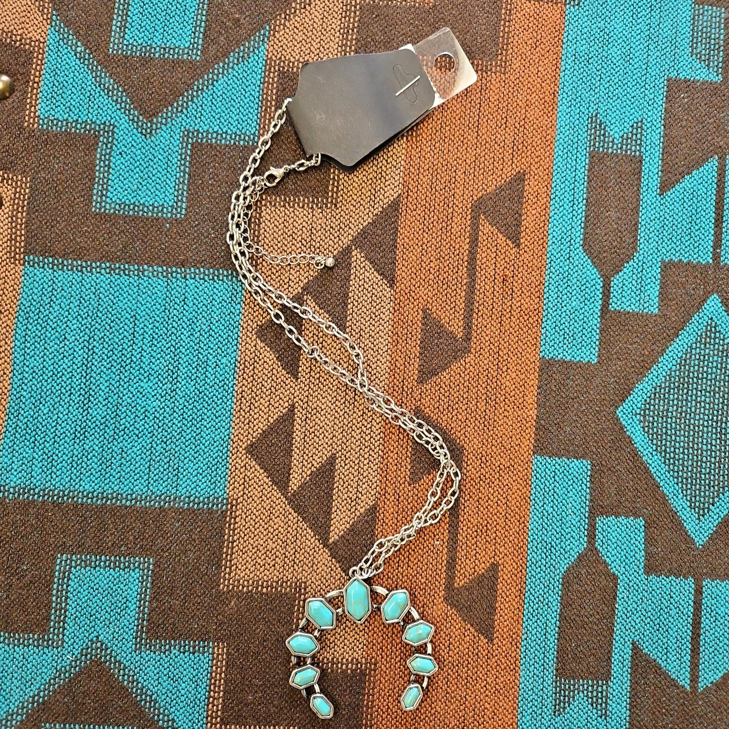 Turquoise Crew Creek Naja Silvertone Necklace