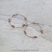 2" Western Barbed Wire Hoop Earrings