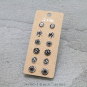 6 Pair Western Design Stud Earring Set