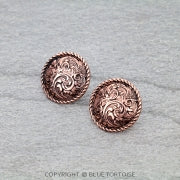 Western Rope TXR Filigree Round Stud Earrings