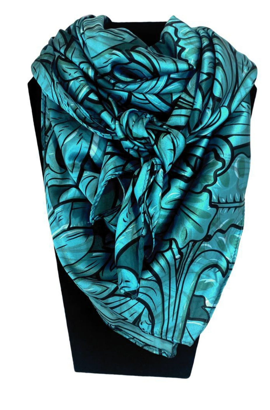 Dusti Rhoads Saddle Up Teal Silk Scarf