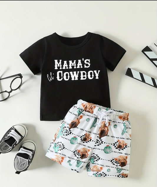 Mamas Little Cowboy Shorts Outfit