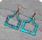 Western Cattle Tag Cutout Dangle Earrings