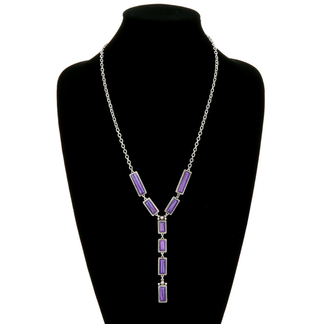 Western Hand Craft Stone Y Necklace