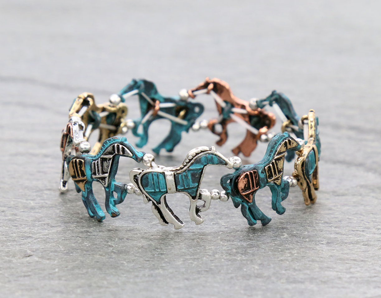 Western Running Horse Stretch Bracelet