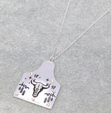 Western Steer Skull Ear Tag Necklace
