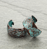 Western Navajo Style Texture Hoop Earrings