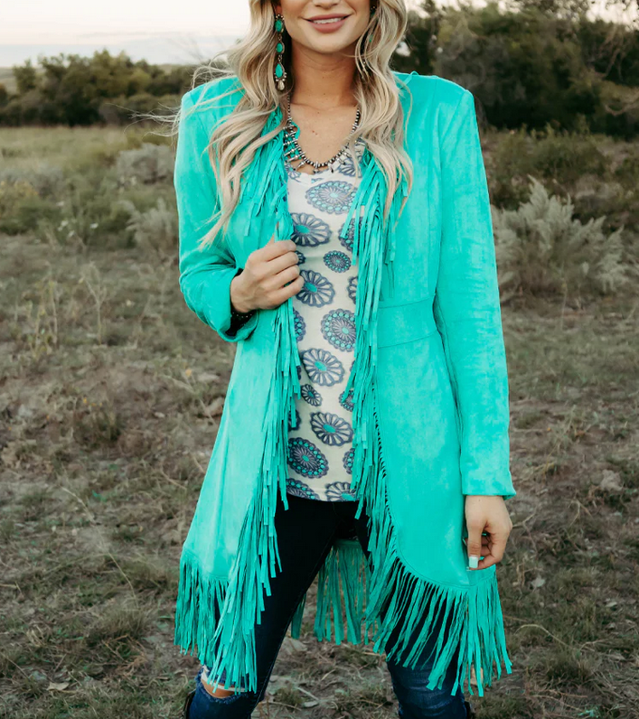 Turquoise Scottsdale Suede Jacket