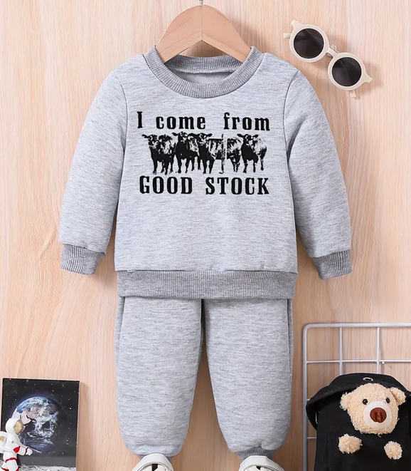 I Come From Good Stock Gray Sweater Outfit