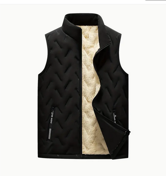 Men's Black Fleece Lined Vest