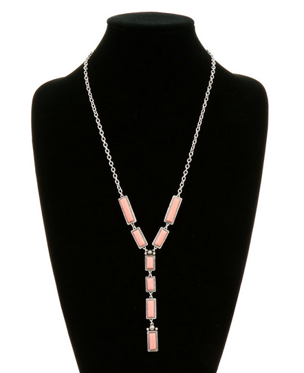 Western Hand Craft Stone Y Necklace