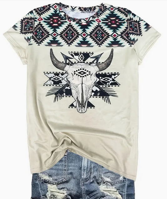 Aztec Steer Head Short Sleeve Shirt