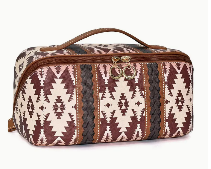 Coffee Colored Makeup Bag