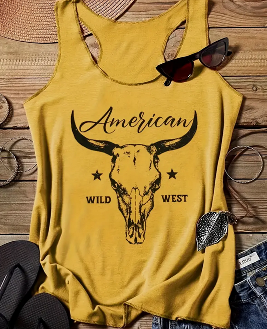 Mustard American Wild West Tank Top