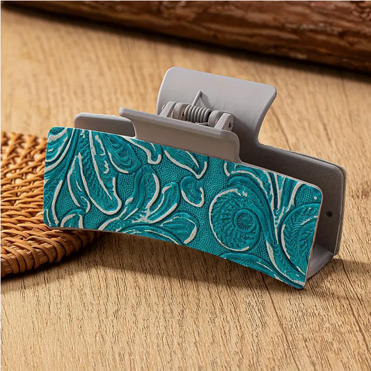 Turquoise Paisley Hair Clip