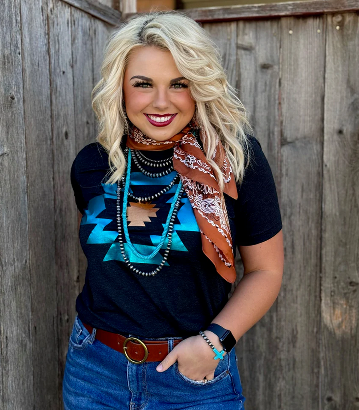 Durango Aztec in Turquoise and Copper Foil