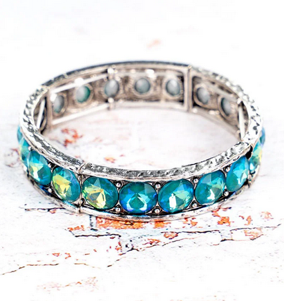 Teal Brewer Lane Stretch Bracelet