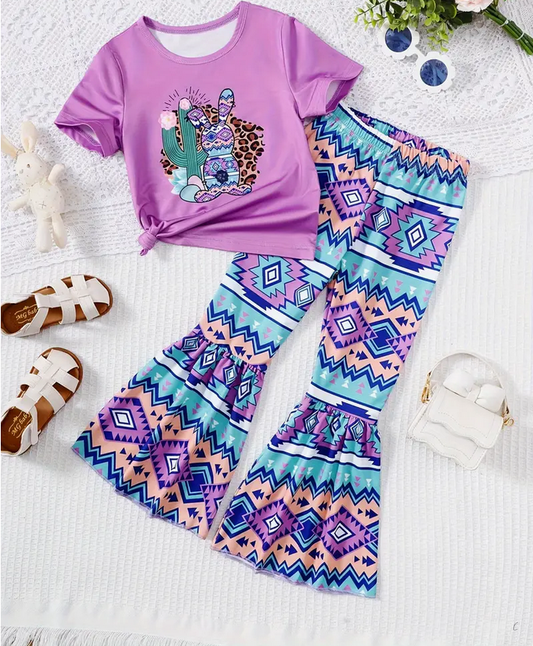 Purple Cactus Bell Bottom Outfit