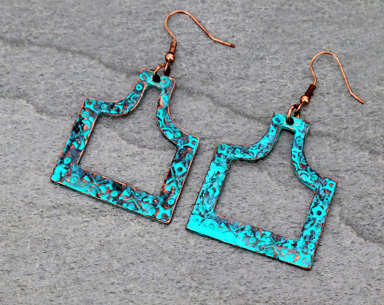 Western Cattle Tag Cutout Dangle Earrings