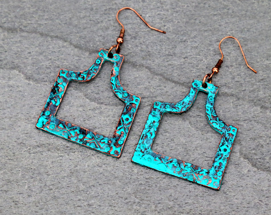 Western Cattle Tag Cutout Dangle Earrings