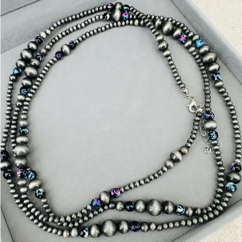 Navajo Pearl Pink and Purple Multicolored Necklace