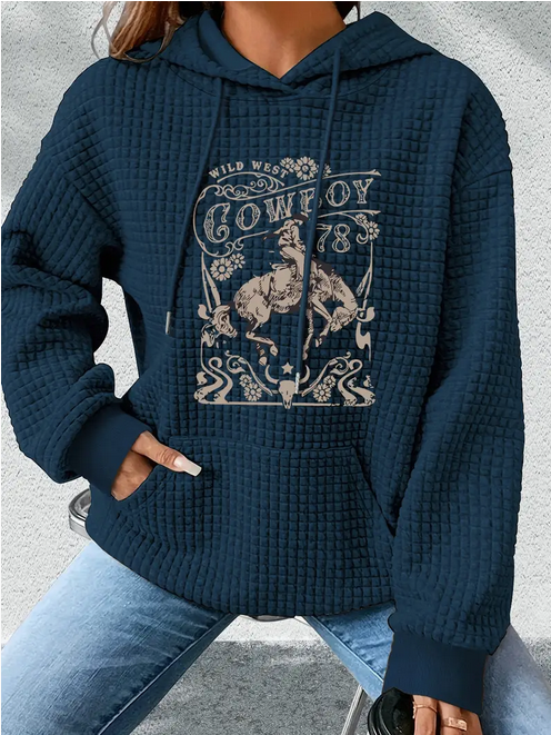Navy Blue Waffle Sweatshirt