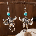 Cactus Skull Head Earrings