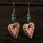 Copper Heart Earrings