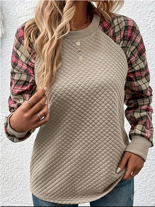 Plaid Long Sleeve Top