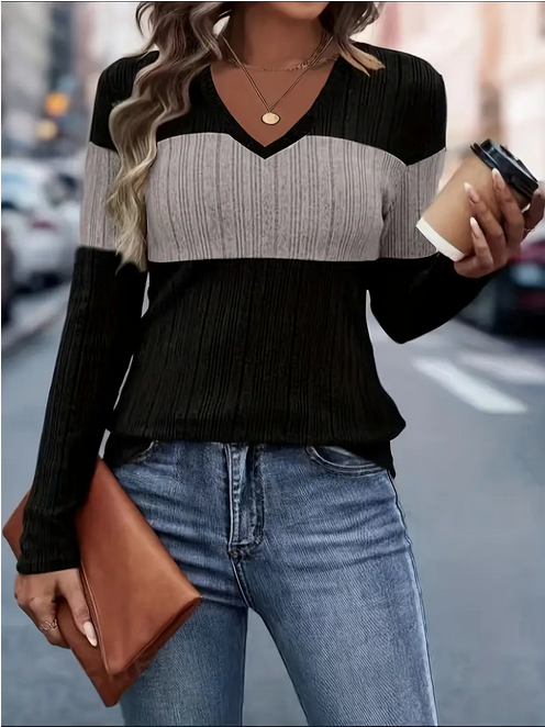 Black and Tan Block Sweater