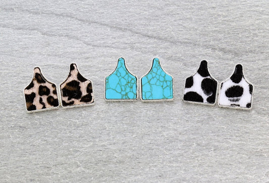 Western Cattle Tag 3 Pair Earring Set
