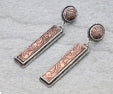 Western Bar Engraved Stud Earrings