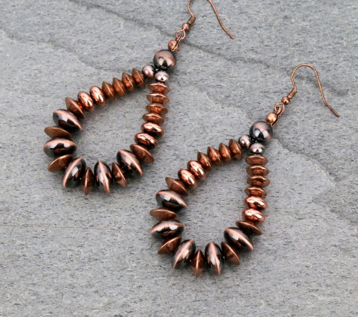 Navajo Style Pearl Dangle Earrings
