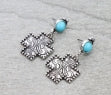 Western Cross Engraved Stud Earrings