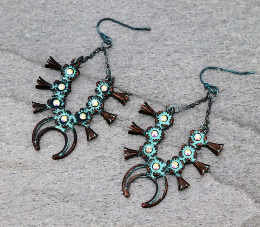 Squash Blossom Dangle Earrings