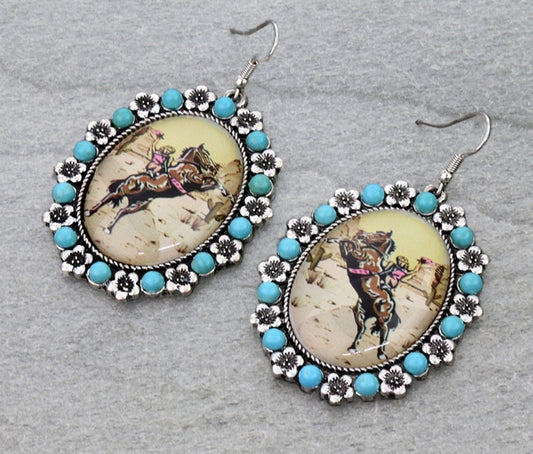 Western Desert Scenery Dangle Earrings