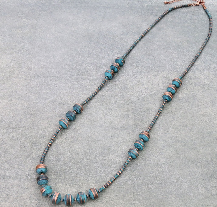 4mm Navajo Style Pearl & Rondell Necklace
