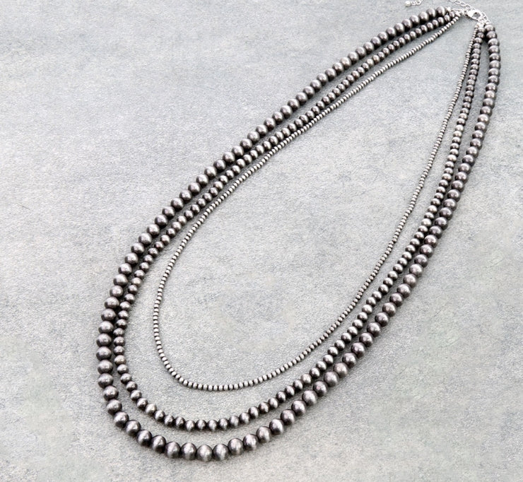 Multi Layered Navajo Style Pearl Necklace