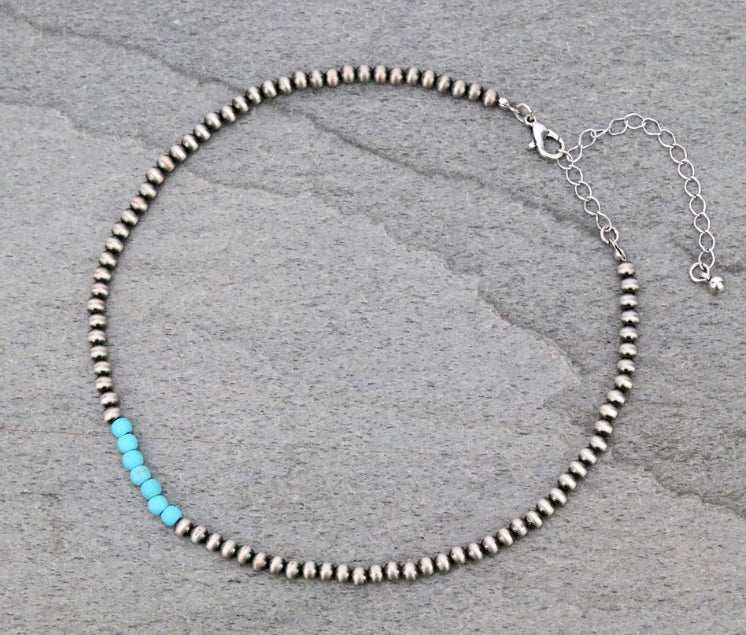 4mm Navajo Style Pearl Choker Necklace