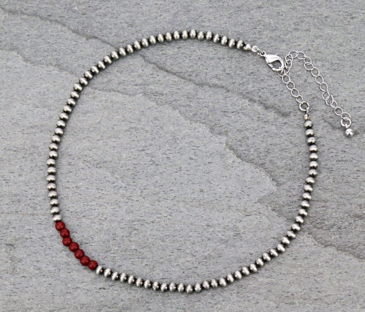 4mm Navajo Style Pearl Choker Necklace