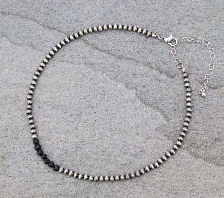 4mm Navajo Style Pearl Choker Necklace