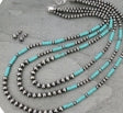 Navajo Style Pearl Layered Necklace Set