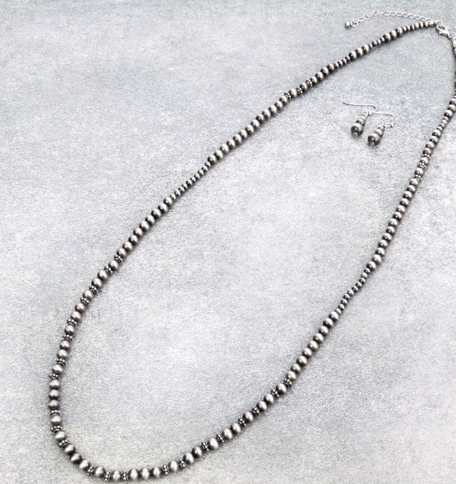 Western Navajo Style Pearl Necklace Set