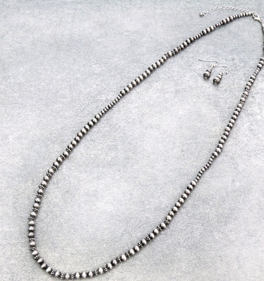 Western Navajo Style Pearl Necklace Set
