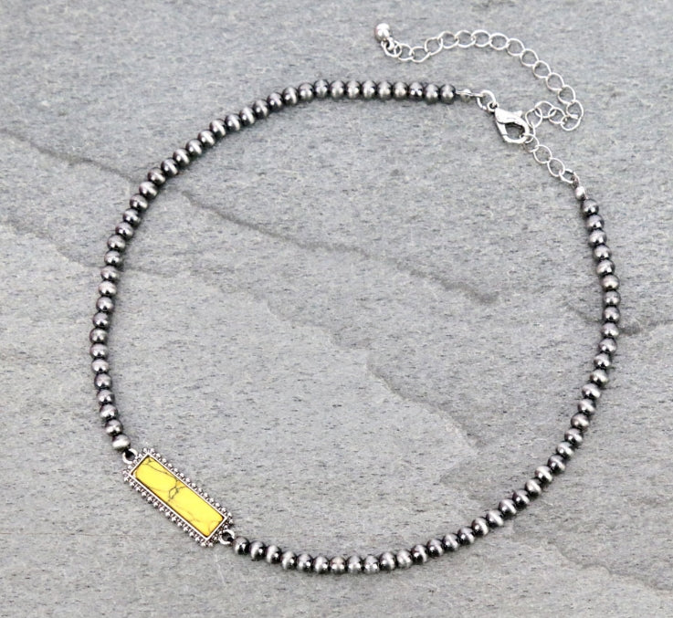 4mm Navajo Style Stone Choker Necklace
