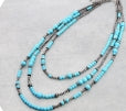 3 Layer Navajo Style Pearl & Bead Necklace