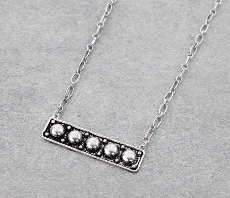 Western Ball TXR Bar Necklace