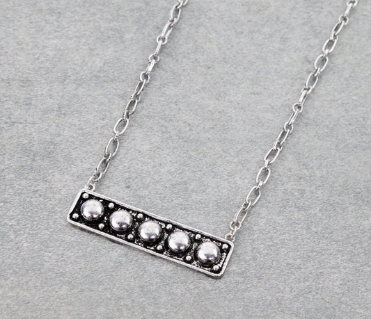 Western Ball TXR Bar Necklace