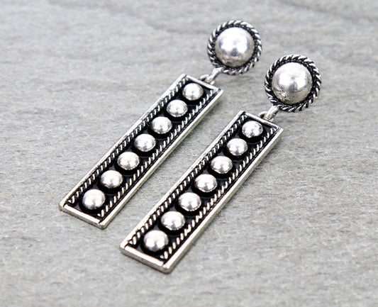 Western Bar Metal Bubble Stud Earrings