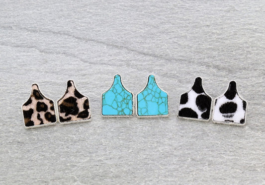 Western Cattle Tag 3 Pair Earring Set